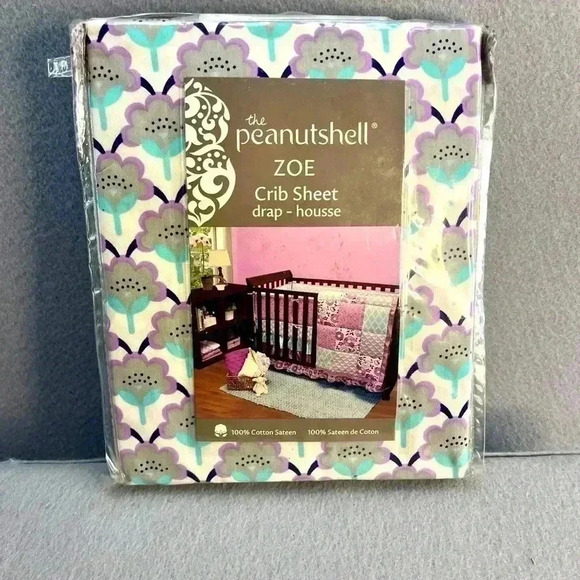 The PeanutShell Zoe Standard Crib Sheet Discontinued Floral New in Package - Picture 1 of 4